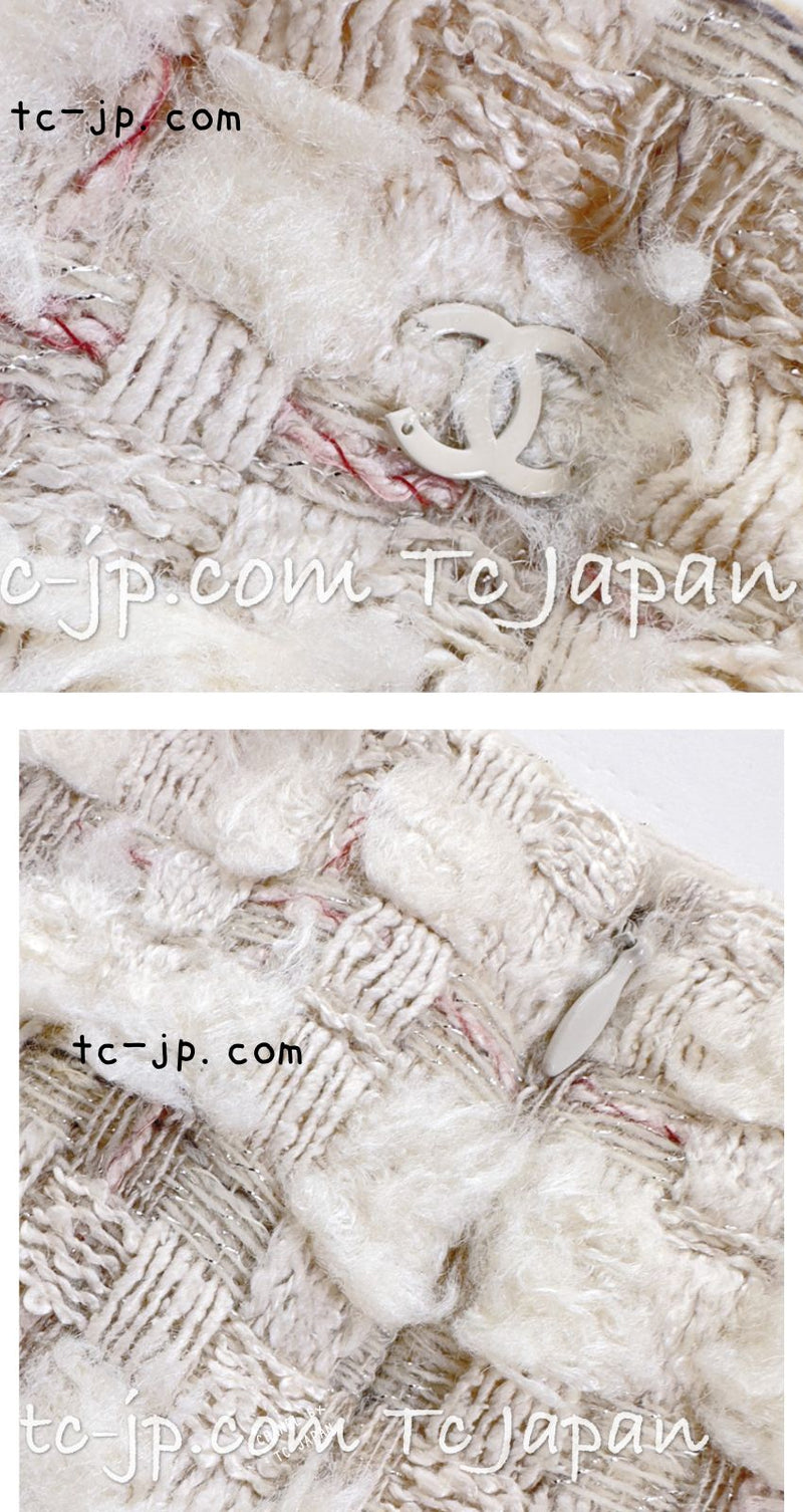 CHANEL 05A Ivory Wool Tweed Jacket Skirt Suit 38 シャネル モナコ王妃 アイボリー ウール ツイード ジャケット スカート スーツ 即発