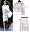 CHANEL 05A Ivory Wool Tweed Jacket Skirt Suit 38 シャネル モナコ王妃 アイボリー ウール ツイード ジャケット スカート スーツ 即発