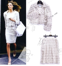 CHANEL 05A Ivory Wool Tweed Jacket Skirt Suit 38 シャネル モナコ王妃 アイボリー ウール ツイード ジャケット スカート スーツ 即発