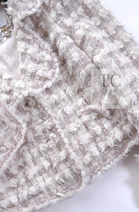 CHANEL 05A Ivory Gray Wool Tweed Jacket 40 シャネル アイボリー グレー ウール ツイード ジャケット モナコ王妃 即発