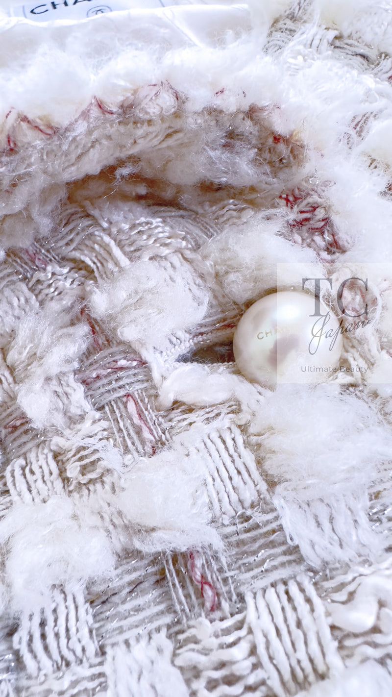 CHANEL 05A Ivory Wool Tweed Jacket Skirt Suit 38 シャネル モナコ王妃 アイボリー ウール ツイード ジャケット スカート スーツ 即発