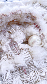 CHANEL 05A Ivory Gray Wool Tweed Jacket 40 シャネル アイボリー グレー ウール ツイード ジャケット モナコ王妃 即発