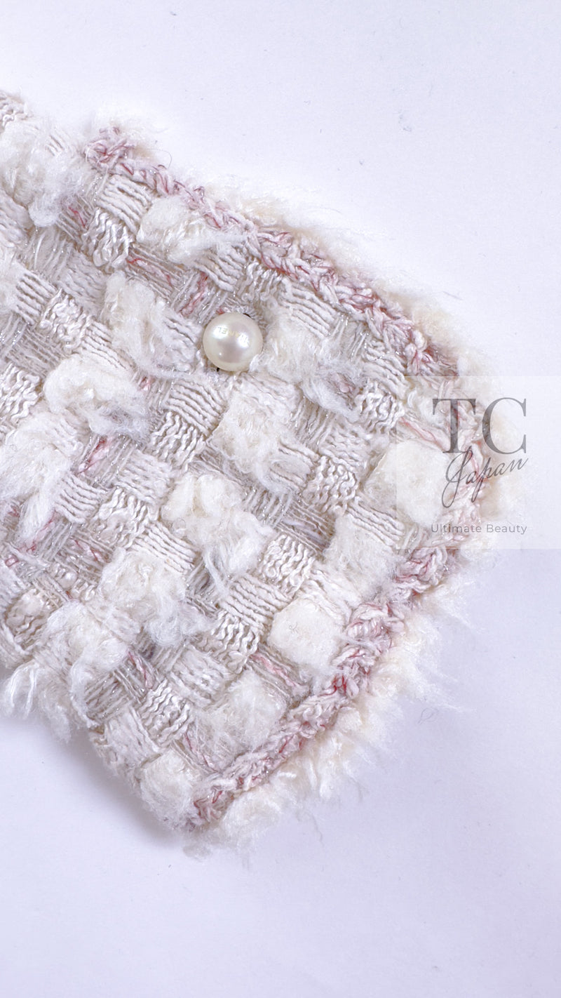 CHANEL 05A Ivory Wool Tweed Jacket Skirt Suit 38 シャネル モナコ王妃 アイボリー ウール ツイード ジャケット スカート スーツ 即発