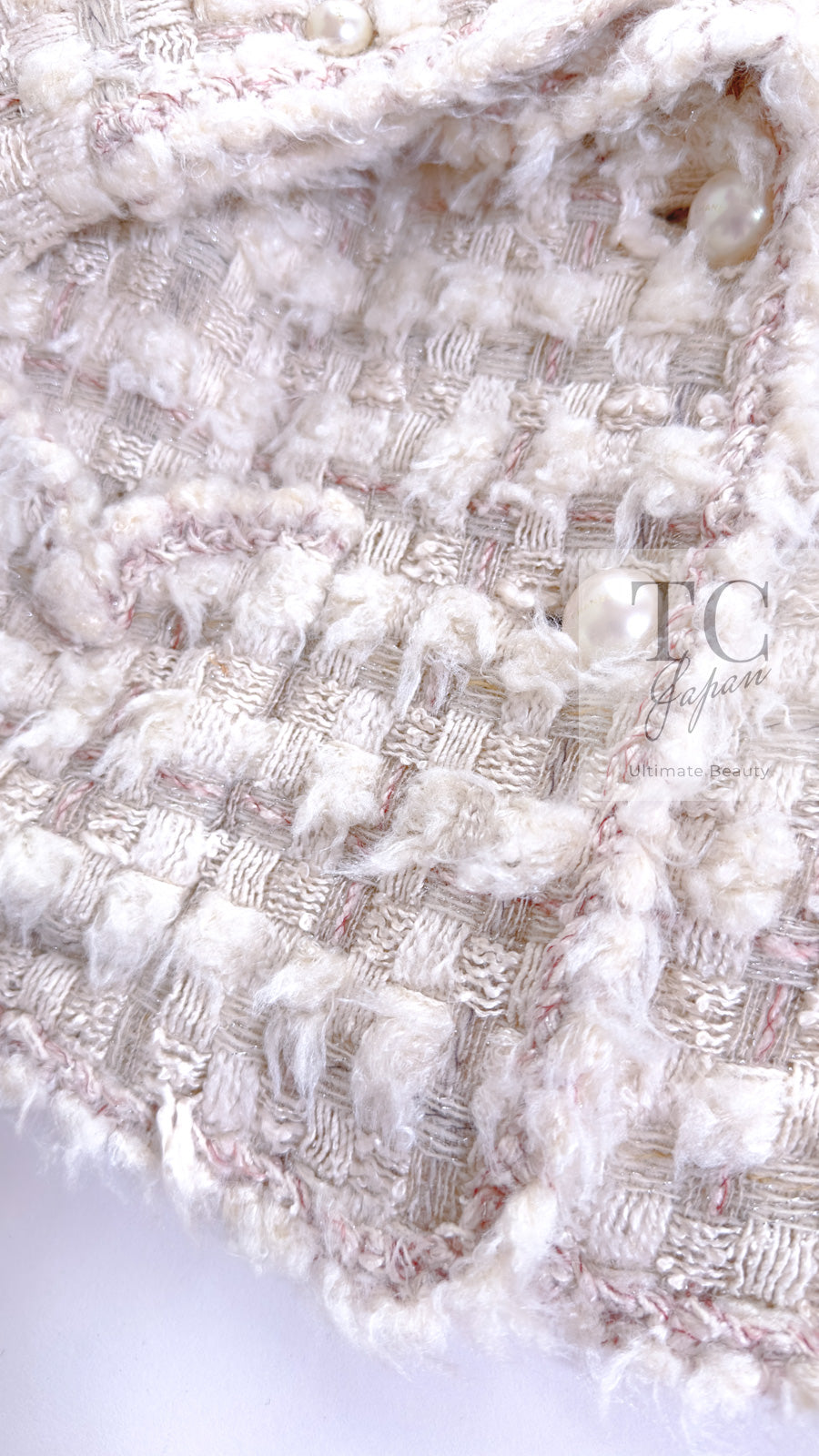 CHANEL 05A Ivory Gray Wool Tweed Jacket 40 シャネル アイボリー グレー ウール ツイード ジャケット モナコ王妃 即発 - TC JAPAN