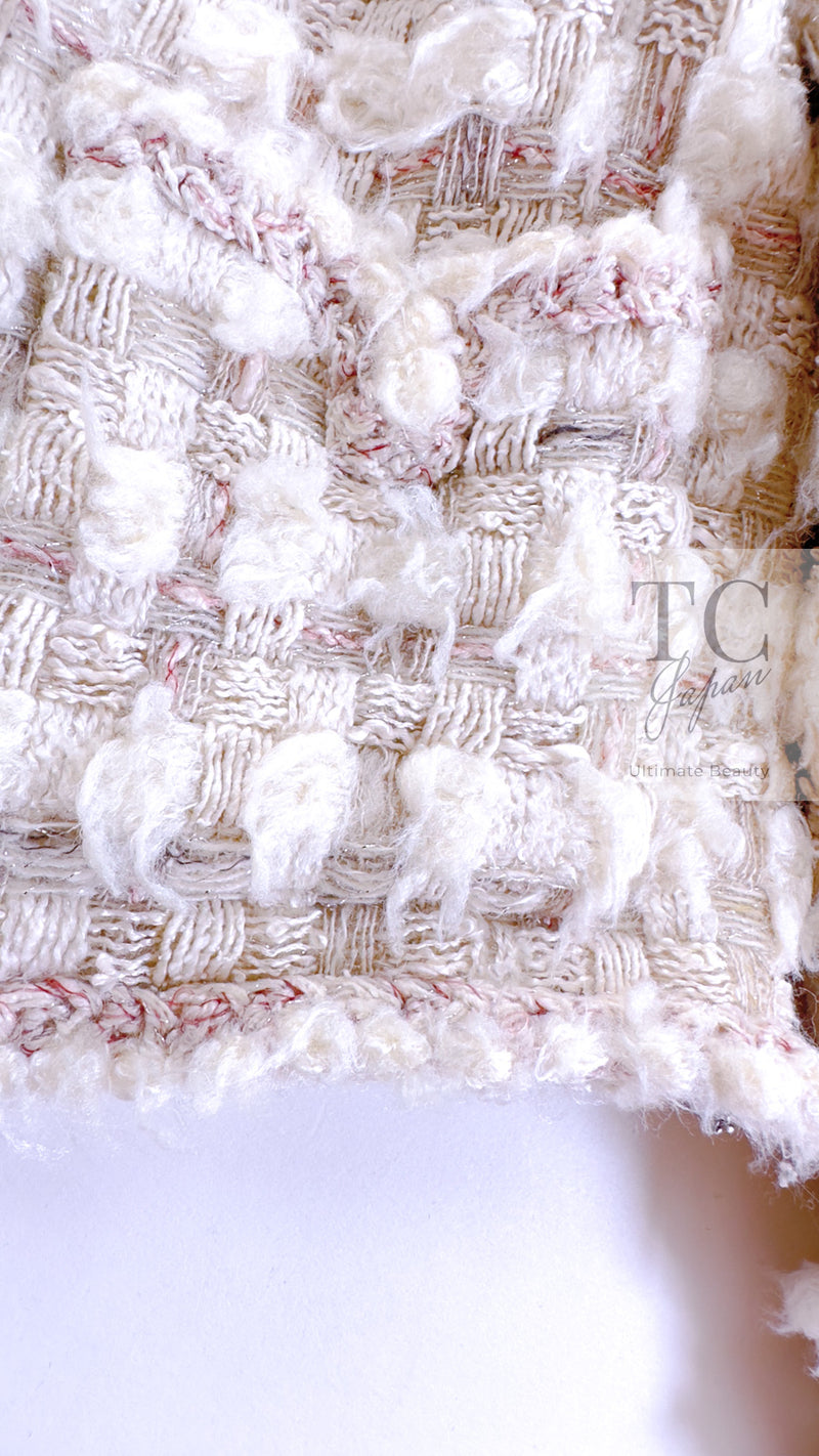 CHANEL 05A Ivory Wool Tweed Jacket Skirt Suit 38 シャネル モナコ王妃 アイボリー ウール ツイード ジャケット スカート スーツ 即発