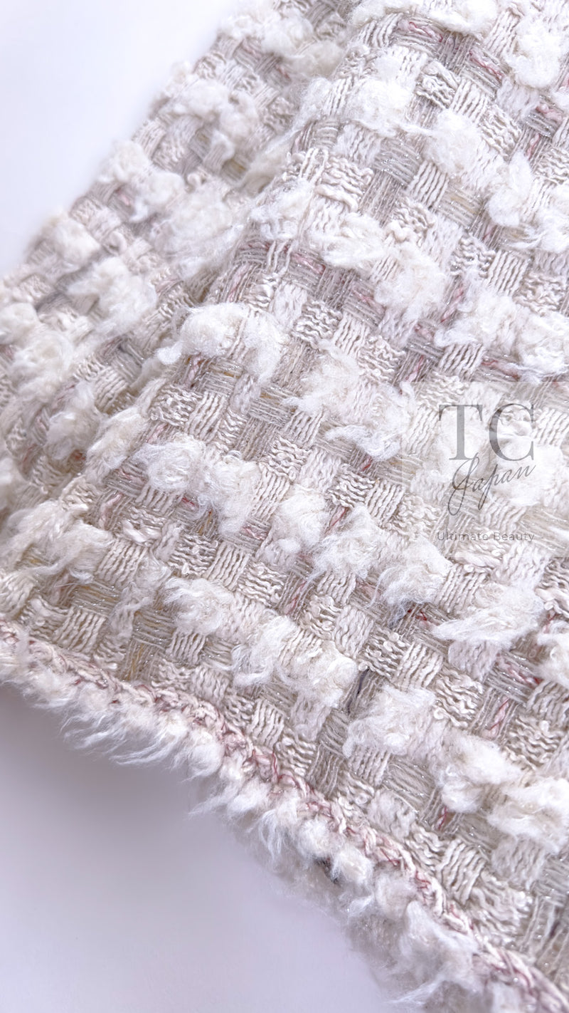 CHANEL 05A Ivory Wool Tweed Jacket Skirt Suit 38 シャネル モナコ王妃 アイボリー ウール ツイード ジャケット スカート スーツ 即発