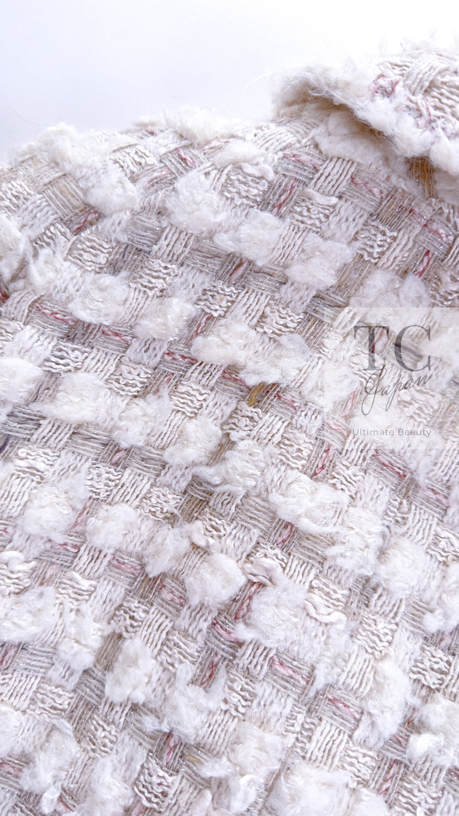 CHANEL 05A Ivory Gray Wool Tweed Jacket 40 シャネル アイボリー グレー ウール ツイード ジャケット モナコ王妃 即発