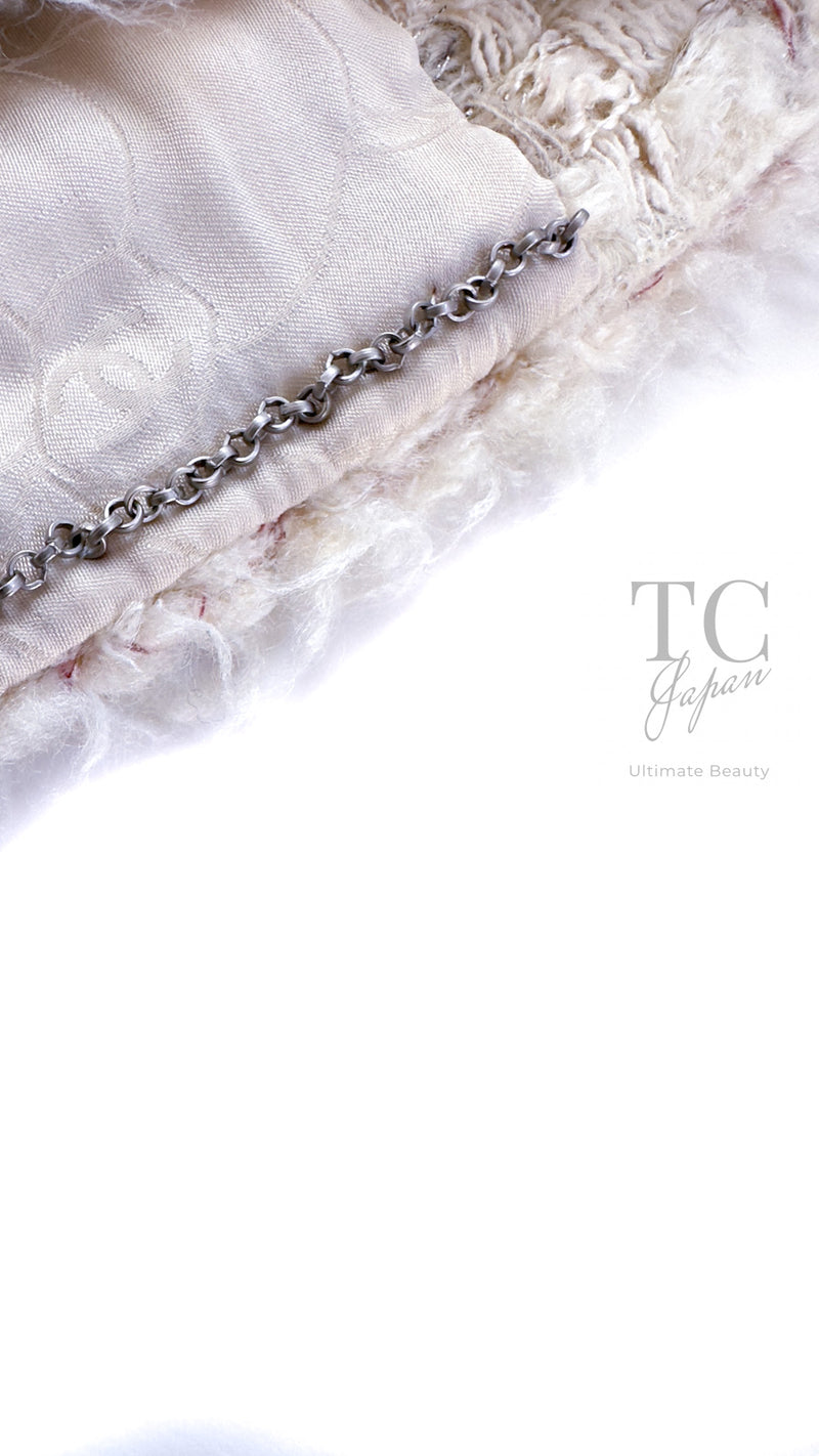 CHANEL 05A Ivory Wool Tweed Jacket Skirt Suit 38 シャネル モナコ王妃 アイボリー ウール ツイード ジャケット スカート スーツ 即発