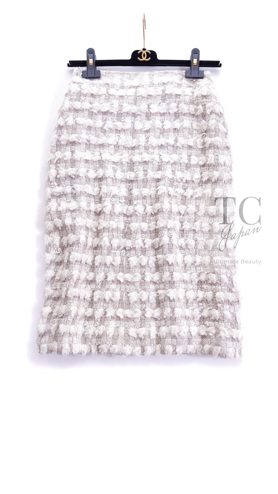 CHANEL 05A Ivory Wool Tweed Jacket Skirt Suit 38 シャネル モナコ王妃 アイボリー ウール ツイード ジャケット スカート スーツ 即発