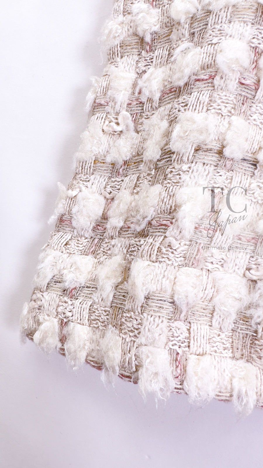 CHANEL 05A Ivory Wool Tweed Jacket Skirt Suit 38 シャネル モナコ王妃 アイボリー ウール ツイード ジャケット スカート スーツ 即発