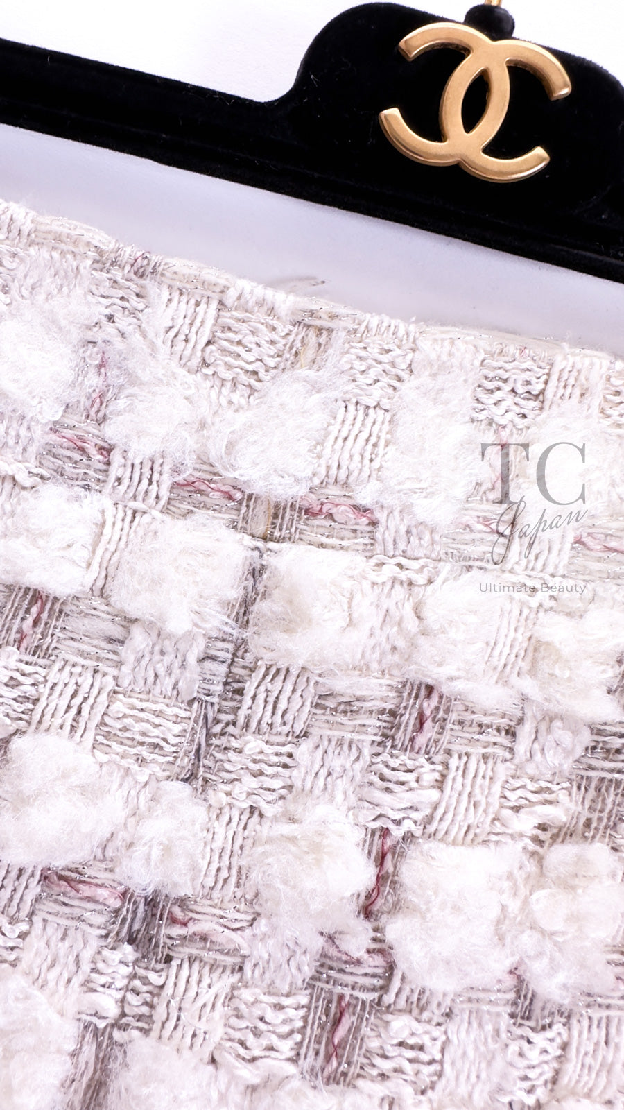 CHANEL 05A Ivory Wool Tweed Jacket Skirt Suit 38 シャネル モナコ王妃 アイボリー ウール ツイード ジャケット スカート スーツ 即発