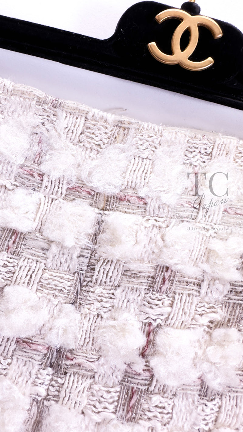 CHANEL 05A Ivory Wool Tweed Jacket Skirt Suit 38 シャネル モナコ王妃 アイボリー ウール ツイード ジャケット スカート スーツ 即発