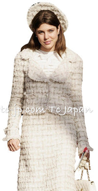CHANEL 05A Ivory Gray Wool Tweed Jacket 40 シャネル アイボリー グレー ウール ツイード ジャケット モナコ王妃 即発