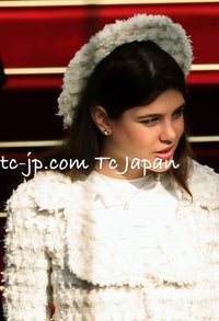 CHANEL 05A Ivory Gray Wool Tweed Jacket 40 シャネル アイボリー グレー ウール ツイード ジャケット モナコ王妃 即発 - TC JAPAN