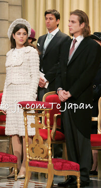 CHANEL 05A Ivory Gray Wool Tweed Jacket 40 シャネル アイボリー グレー ウール ツイード ジャケット モナコ王妃 即発