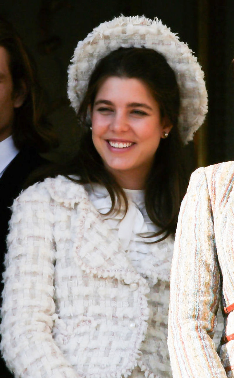 CHANEL 05A Ivory Wool Tweed Jacket Skirt Suit 38 シャネル モナコ王妃 アイボリー ウール ツイード ジャケット スカート スーツ 即発