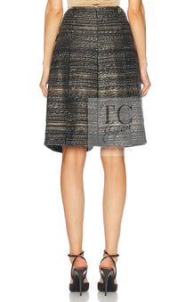 CHANEL 05A Black Charcoal Gray Wool Silk Mohair Tweed Skirt 42 シャネル ブラック チャコール グレー ウール シルク モヘア ツイード スカート 即発