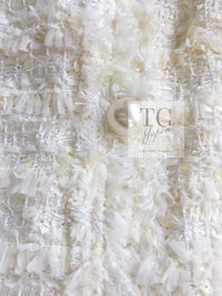 CHANEL 05S Ivory White Pearl Buttons Lesage Tweed Jacket Skirt Suit 40 42 シャネル アイボリー ホワイト パール CC ボタン ルサージュ ツイード ジャケット スカート スーツ 即発