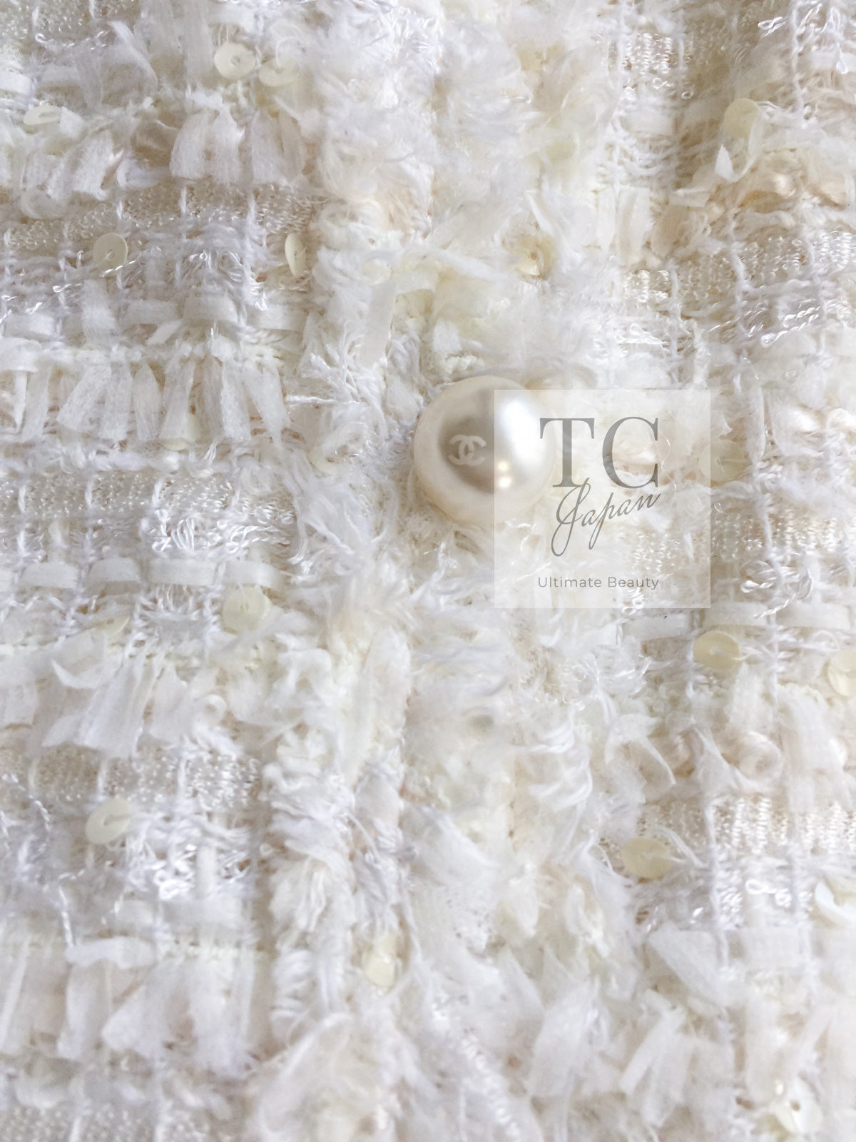 CHANEL 05S Ivory White Pearl Buttons Lesage Tweed Jacket Skirt Suit 40 42 シャネル アイボリー ホワイト パール CC ボタン ルサージュ ツイード ジャケット スカート スーツ 即発
