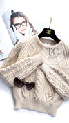 CHANEL 96A Vintage Heavy Ivory Knit CC Logo Wool Sweater 38 40 シャネル ヴィンテージ アイボリー CC ロゴ フィッシャーマン ニット セーター 即発