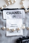 CHANEL 14C Navy White Camellia Lace Tops 36 シャネル ネイビー ホワイト カメリア レース トップス 即発