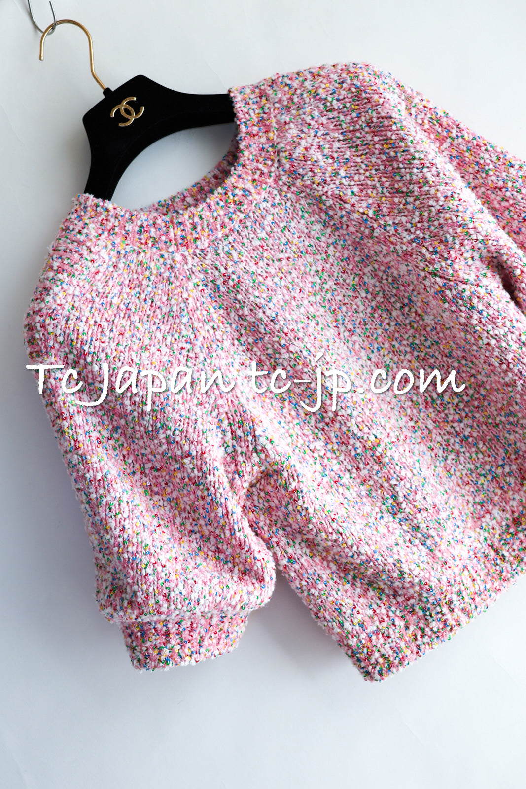 CHANEL 16C pink sequin women's sweater / シャネル レディース ピンク スパンコール セーター