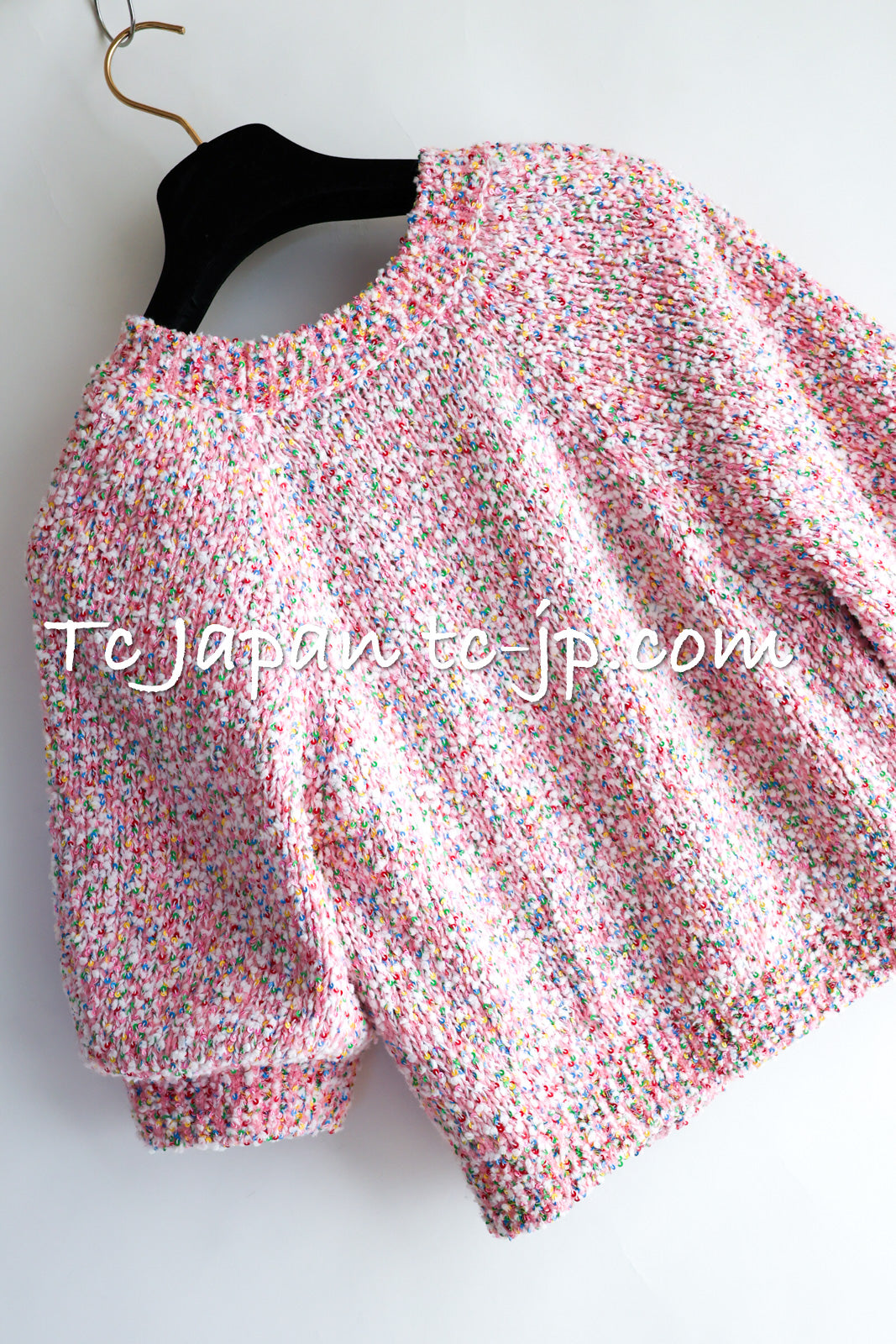 CHANEL 16C pink sequin women's sweater / シャネル レディース ピンク スパンコール セーター