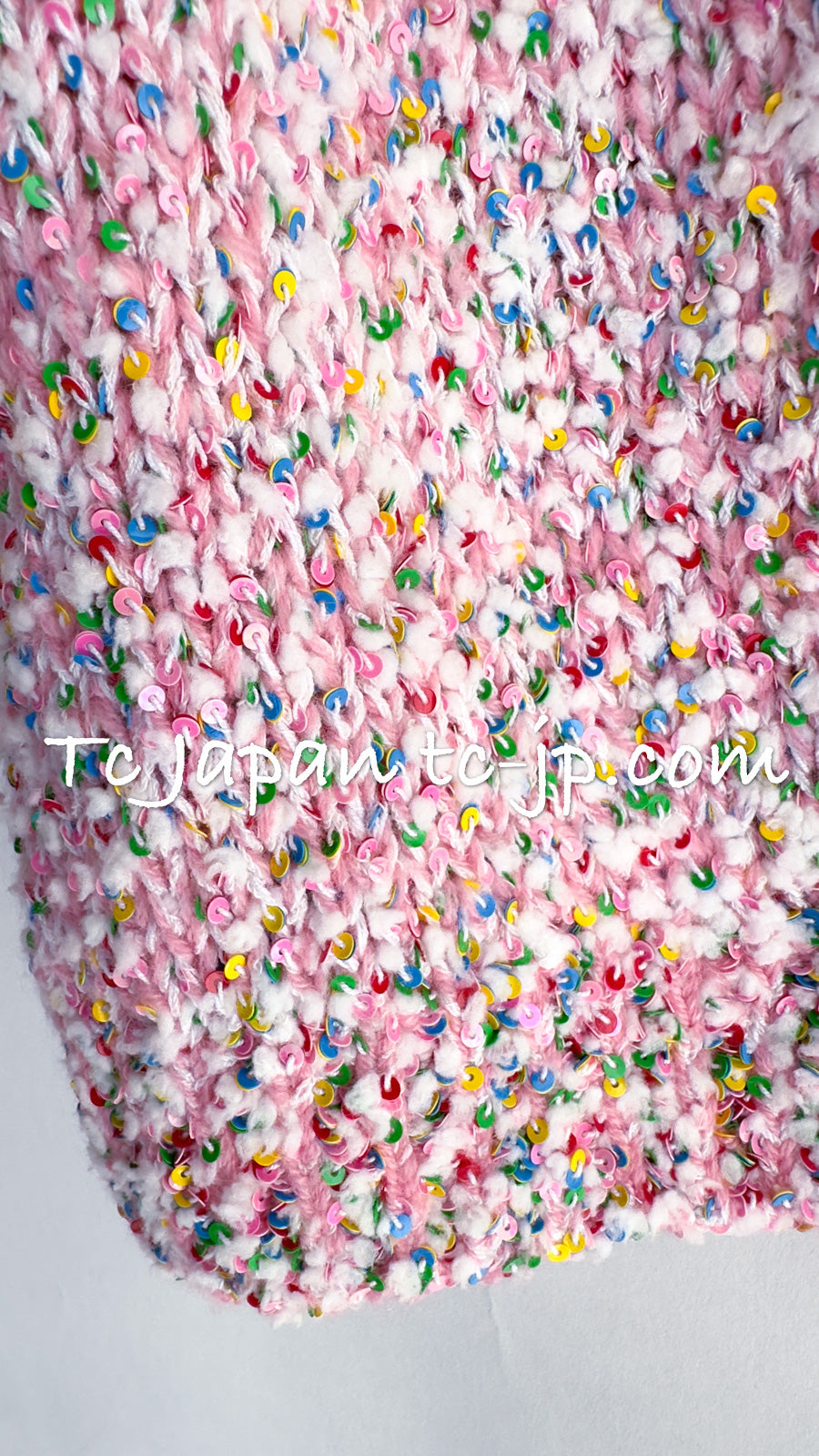 CHANEL 16C pink sequin women's sweater / シャネル レディース ピンク スパンコール セーター