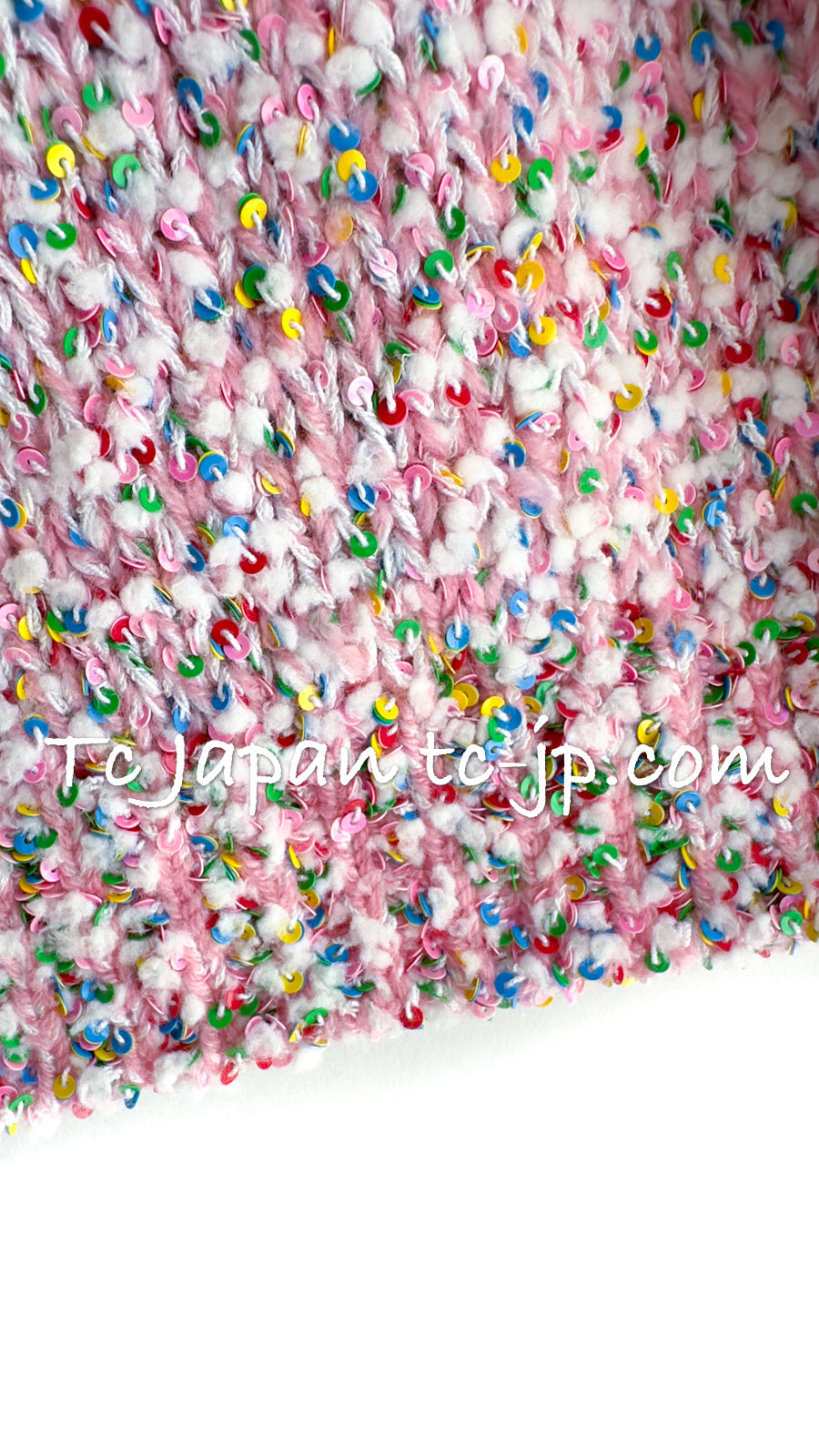 CHANEL 16C pink sequin women's sweater / シャネル レディース ピンク スパンコール セーター