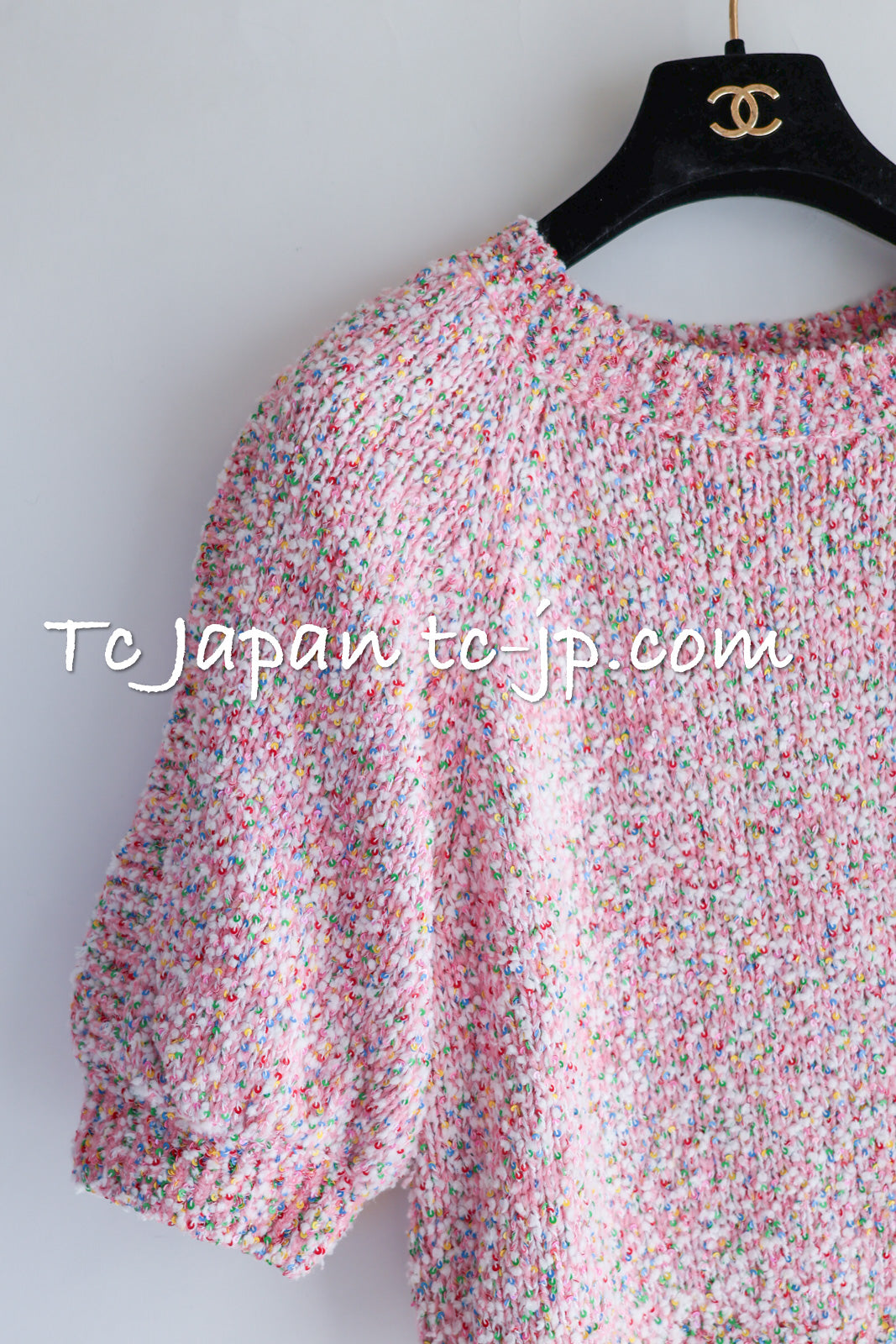 CHANEL 16C pink sequin women's sweater / シャネル レディース ピンク スパンコール セーター