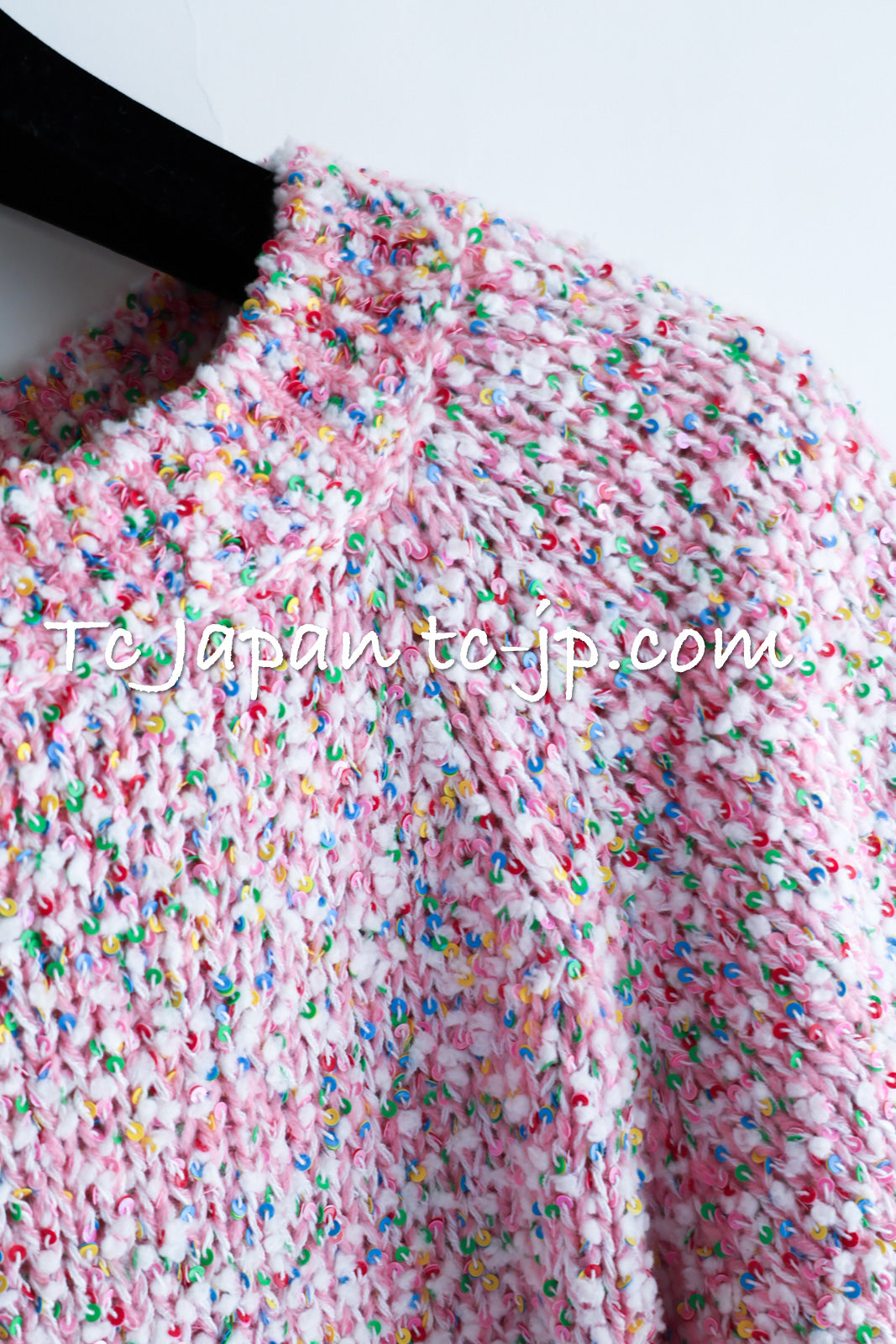 CHANEL 16C pink sequin women's sweater / シャネル レディース ピンク スパンコール セーター