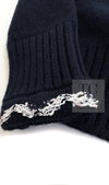 CHANEL 21PS Navy White CC Logo Cashmere Knit Sweater Tops 36 38 シャネル ネイビー ホワイト CC ココ マーク カシミア ニット トップス セーター 即発