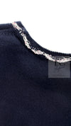 CHANEL 21PS Navy White CC Logo Cashmere Knit Sweater Tops 36 38 シャネル ネイビー ホワイト CC ココ マーク カシミア ニット トップス セーター 即発