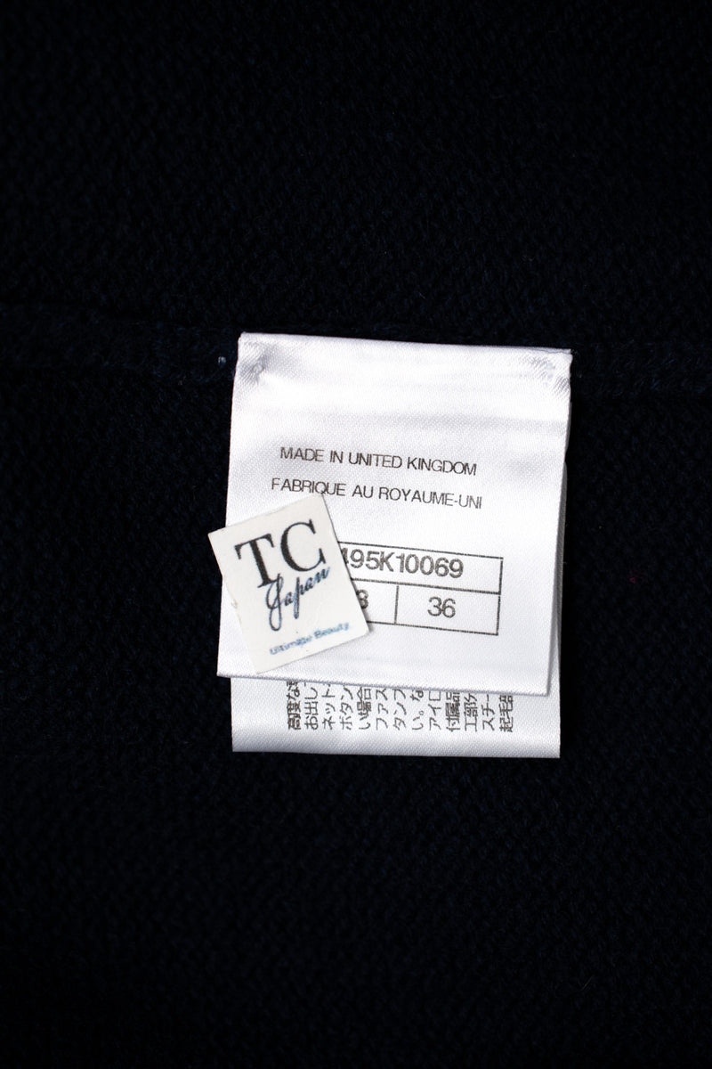 CHANEL 21PS Navy White CC Logo Cashmere Knit Sweater Tops 36 38 シャネル ネイビー ホワイト CC ココ マーク カシミア ニット トップス セーター 即発