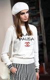 CHANEL 19C Ivory La Pausa CC Logo Turtle Cashmere Knit Sweater 36 38 シャネル アイボリー ホワイト ラ パウザ CC ロゴ タートル カシミア ニット セーター 即発