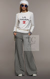 CHANEL 19C Ivory La Pausa CC Logo Turtle Cashmere Knit Sweater 36 38 シャネル アイボリー ホワイト ラ パウザ CC ロゴ タートル カシミア ニット セーター 即発