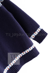 CHANEL 18N Coco Neige Navy Nordic Wool Knit Cardigan 34 シャネル ココ ネージュ ネイビー ノルディック ウール ニット カーディガン 即発