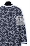 CHANEL 19PS Smoky Blue Gray CC Logo Cotton Knit Cardigan 34 36 シャネル ネイビー スモーキー グレー CC ロゴ コットン ロング ニット カーディガン 即発