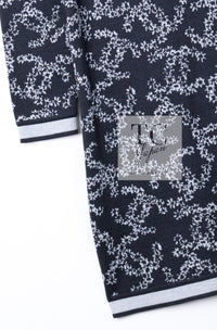 CHANEL 19PS Smoky Blue Gray CC Logo Cotton Knit Cardigan 34 36 シャネル ネイビー スモーキー グレー CC ロゴ コットン ロング ニット カーディガン 即発