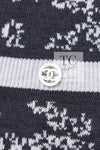 CHANEL 19PS Smoky Blue Gray CC Logo Cotton Knit Cardigan 34 36 シャネル ネイビー スモーキー グレー CC ロゴ コットン ロング ニット カーディガン 即発