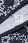 CHANEL 19PS Smoky Blue Gray CC Logo Cotton Knit Cardigan 34 36 シャネル ネイビー スモーキー グレー CC ロゴ コットン ロング ニット カーディガン 即発