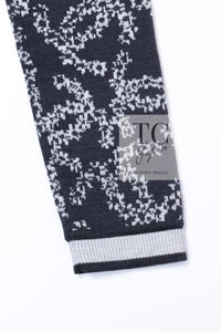 CHANEL 19PS Smoky Blue Gray CC Logo Cotton Knit Cardigan 34 36 シャネル ネイビー スモーキー グレー CC ロゴ コットン ロング ニット カーディガン 即発