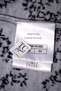 CHANEL 19PS Smoky Blue Gray CC Logo Cotton Knit Cardigan 34 36 シャネル ネイビー スモーキー グレー CC ロゴ コットン ロング ニット カーディガン 即発