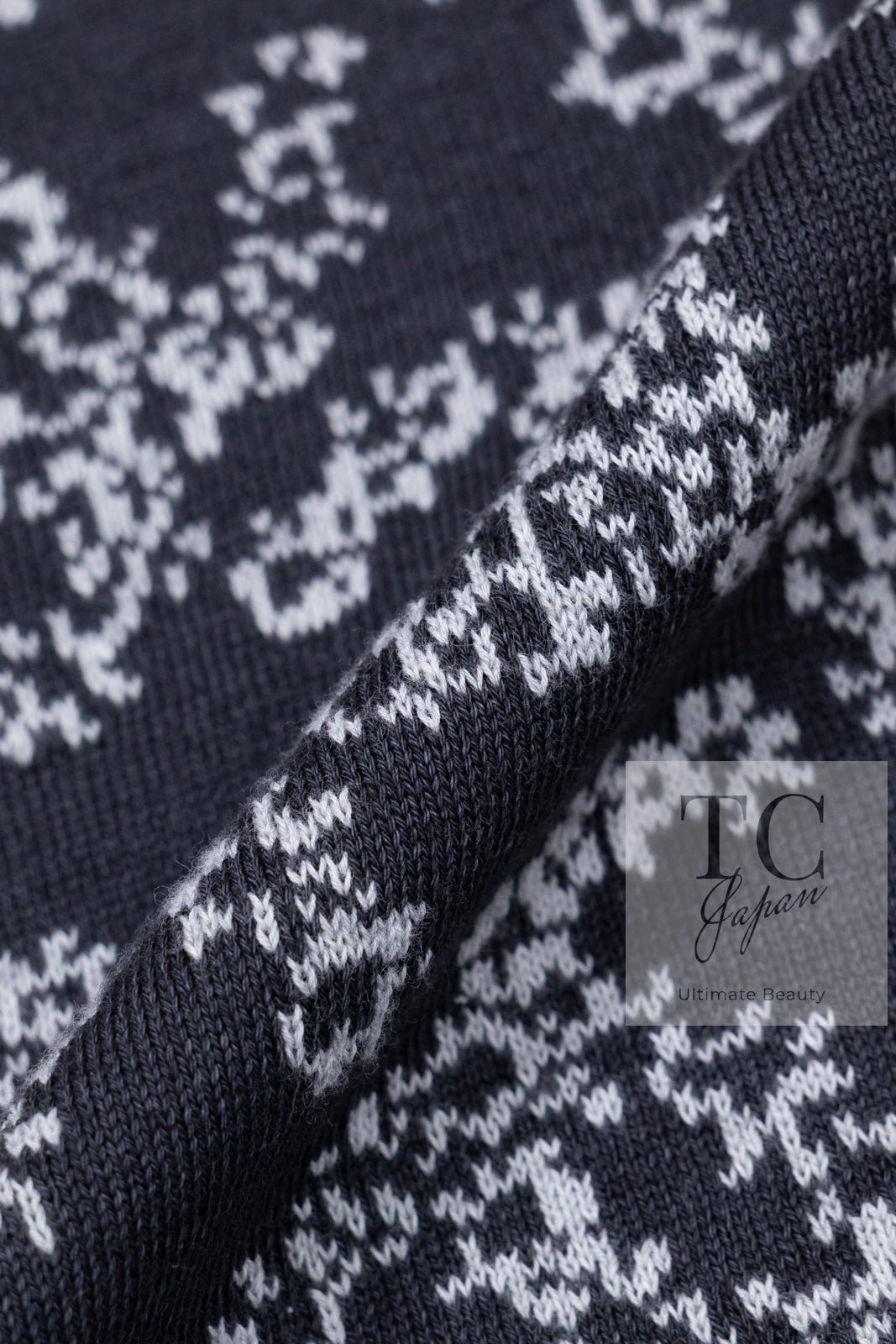 CHANEL 19PS Smoky Blue Gray CC Logo Cotton Knit Cardigan 34 36 シャネル ネイビー スモーキー グレー CC ロゴ コットン ロング ニット カーディガン 即発