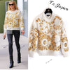 CHANEL 18C Ivory Gold Leaf Floral Knit Tops Sweater 36 38 シャネル シャネル アイボリー ゴールド リーフ フローラル 装飾 ニット トップス セーター 即発
