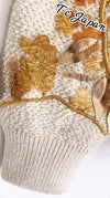 CHANEL 18C Ivory Gold Leaf Floral Knit Tops Sweater 36 38 シャネル シャネル アイボリー ゴールド リーフ フローラル 装飾 ニット トップス セーター 即発