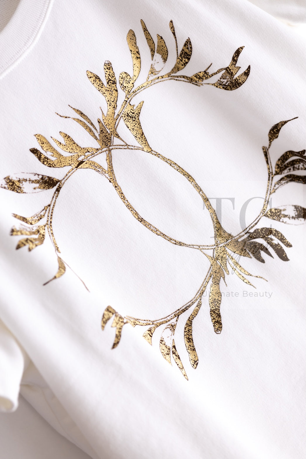 CHANEL 18C White CC Gold Leaf Logo T-shirt Tops S 36 38 シャネル ホワイト CC ゴールド ロゴ Tシャツ スウェット トップス 即発