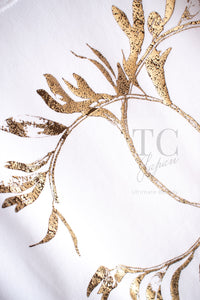 CHANEL 18C White CC Gold Leaf Logo T-shirt Tops S 36 38 シャネル ホワイト CC ゴールド ロゴ Tシャツ スウェット トップス 即発