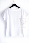 CHANEL 18C White CC Gold Leaf Logo T-shirt Tops S 36 38 シャネル ホワイト CC ゴールド ロゴ Tシャツ スウェット トップス 即発