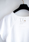CHANEL 18C White CC Gold Leaf Logo T-shirt Tops S 36 38 シャネル ホワイト CC ゴールド ロゴ Tシャツ スウェット トップス 即発